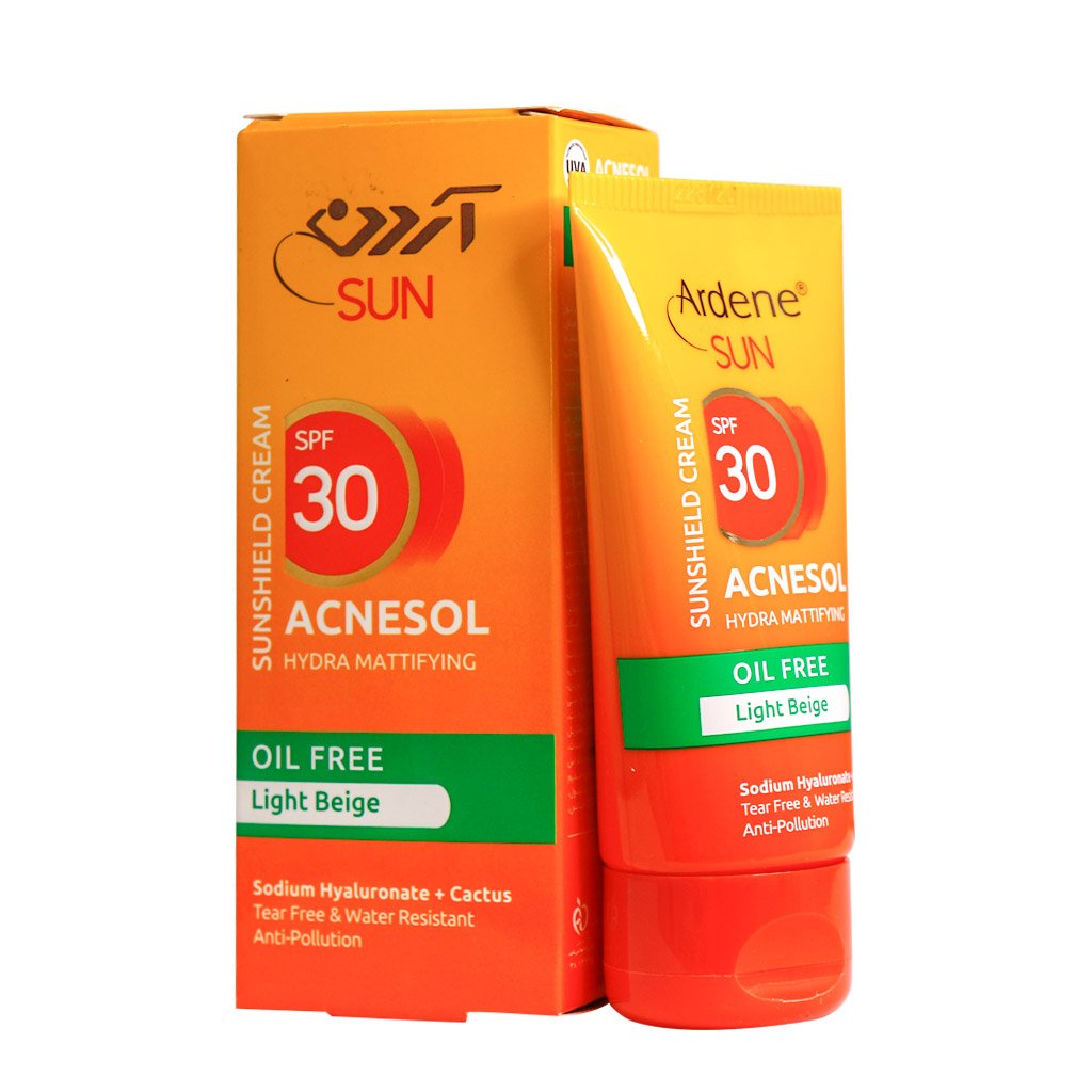 کرم ضد آفتاب SPF30 مخصوص پوست چرب و آكنه اى آکنه سول آردن (بژ روشن)